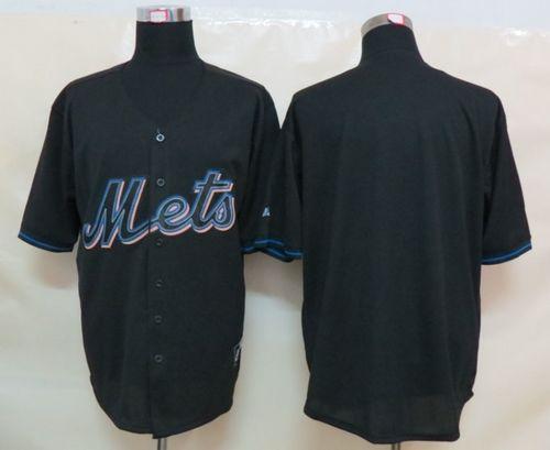Mets Blank Black Fashion Stitched MLB Jersey - Click Image to Close